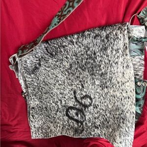 Holy Cow Large Papoose Bag Used- $150 Gray and Green Patterned Shoulder Bag